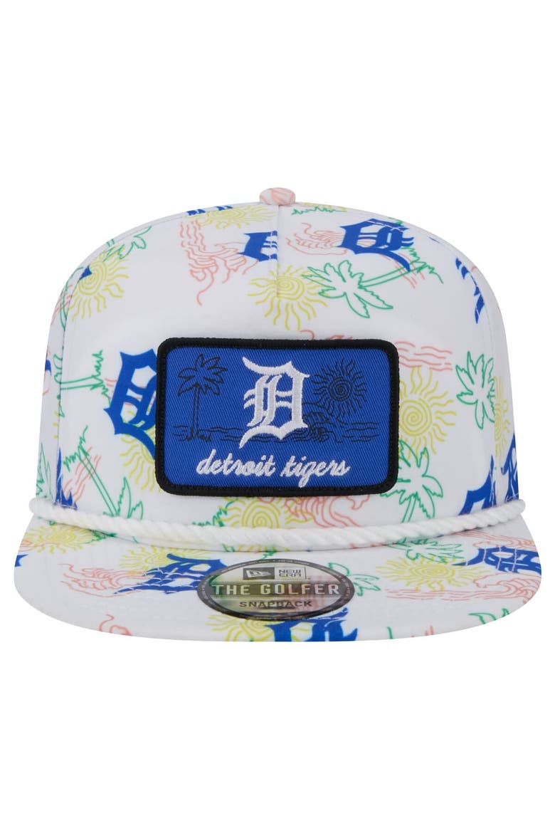 Men's New Era White Detroit Tigers Islander Golfer Snapback Hat, Alternate, color, White