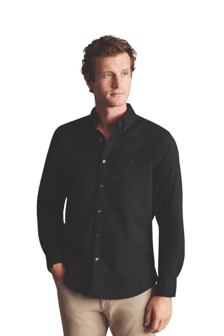 Stretch Washed Oxford Shirt, Main, color, Black