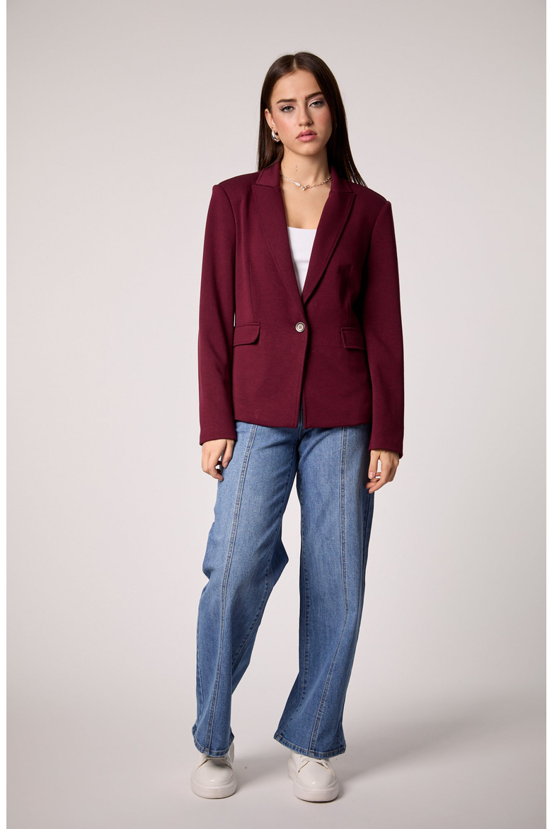 Taylor Belted Blazer, Alternate, color, Vampy