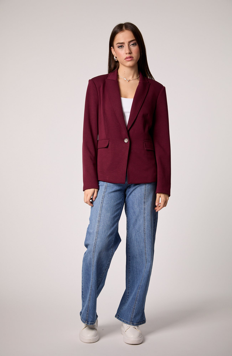 BLUE REVIVAL Taylor Belted Blazer, Alternate, color, Vampy