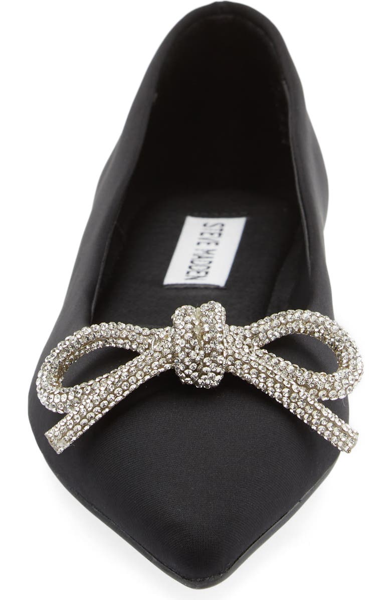Steve Madden Elina Crystal Bow Pointed Toe Ballet Flat, Alternate, color,
