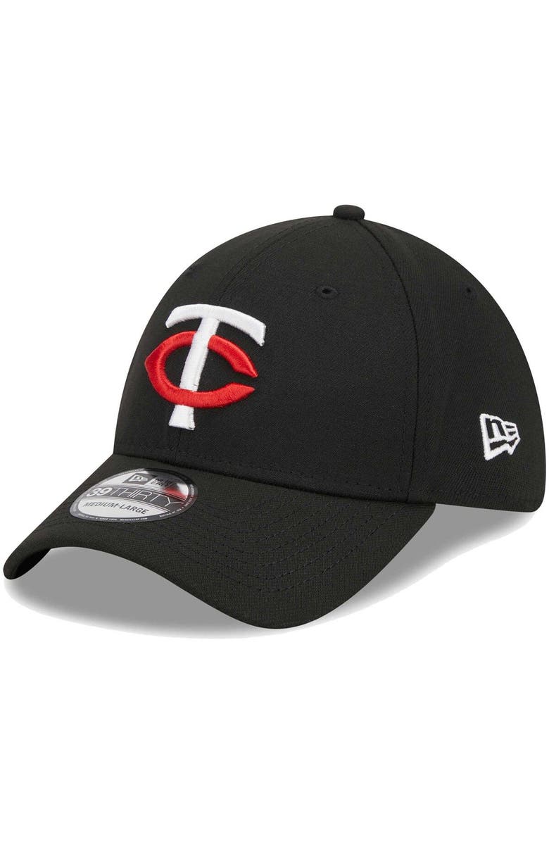 New Era Men's New Era Black Minnesota Twins Logo 39THIRTY Flex Hat, Main, color, Black