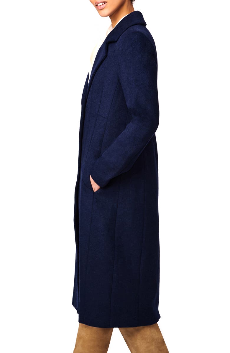 Bernardo Tailored Longline Coat, Alternate, color, Sapphire