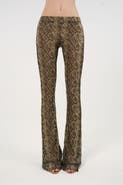 Nocturne Snake Print Low Rise Flare Trousers