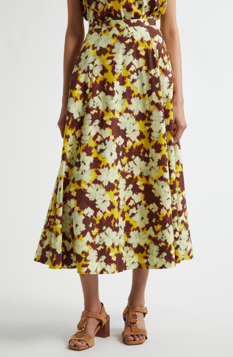 Ulla Johnson Vianne Floral Cotton Skirt, Main, color, 