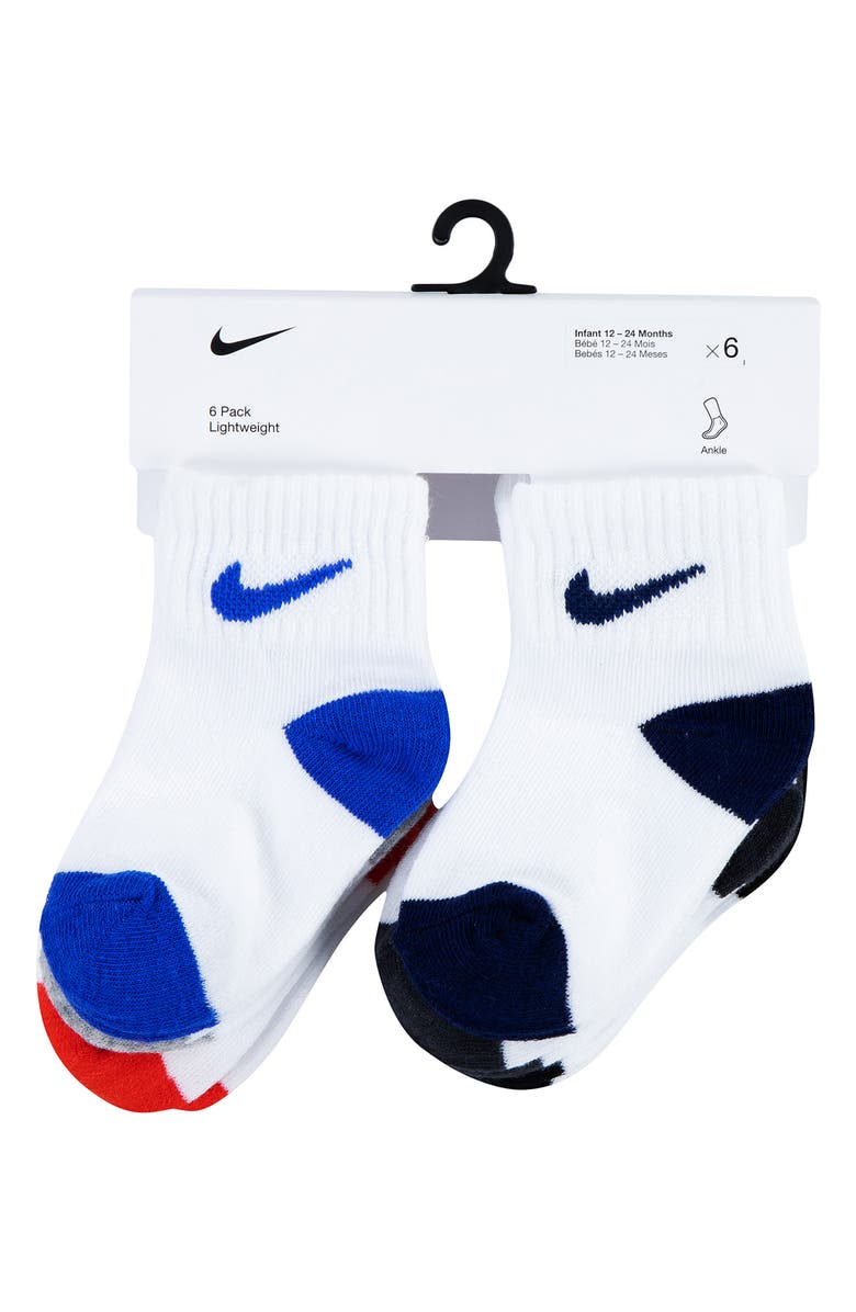 Nike 6-Pack Swoosh Ankle Socks, Alternate, color, Habanero Red