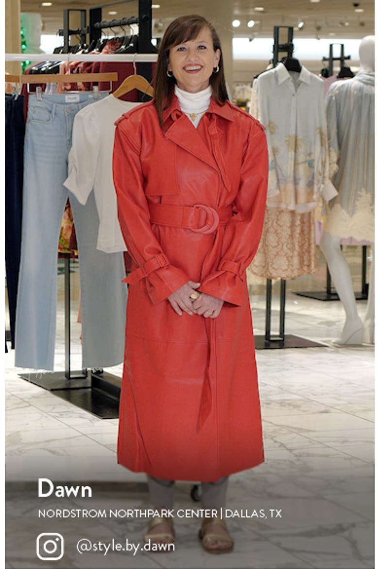 Belted Faux Leather Trench Coat video