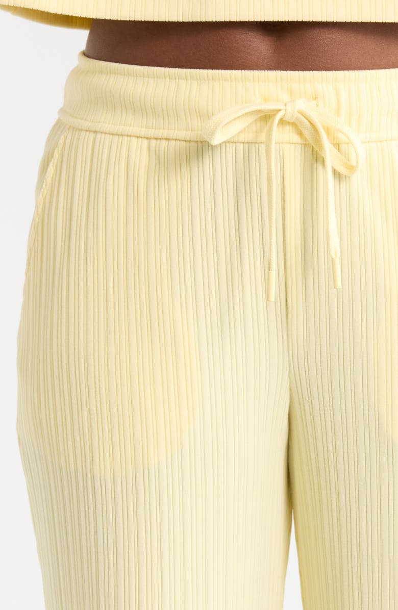 Beyond Yoga Breathe Easy Ribbed Drawstring Waist Pants, Alternate, color, Yellow Swirl