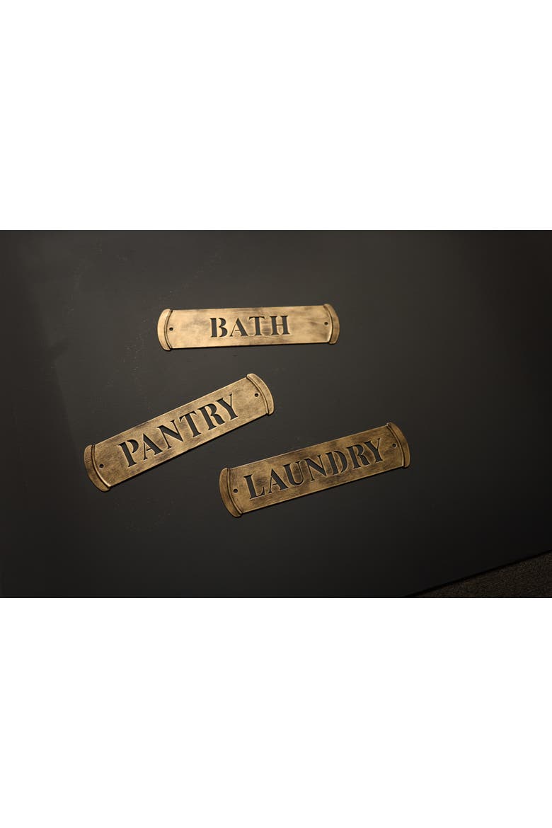 Gabby Pantry Brass Wall Sign, Alternate, color, Brown