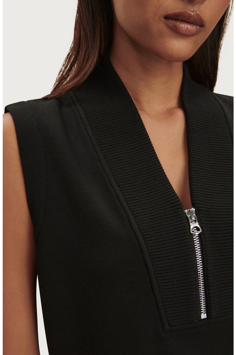 Beau Sleeveless Half Zip Top, Alternate, color, BLACK