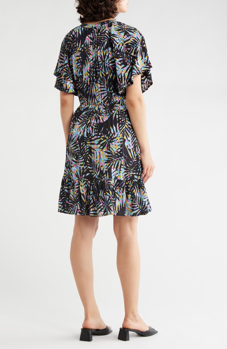 Lovestitch Flutter Sleeve Dress, Alternate, color, Black/ Blue