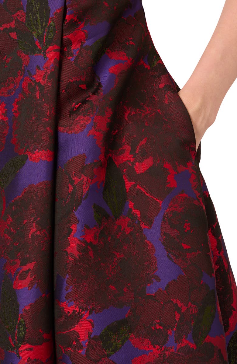 Adrianna Papell Floral Jacquard Fit & Flare Cocktail Dress, Alternate, color,