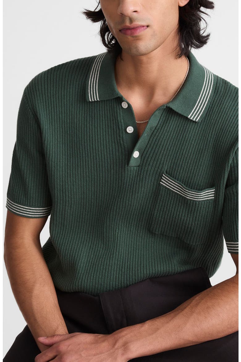 Tipped Sweater Polo, Alternate, color, BOTANICAL GREEN