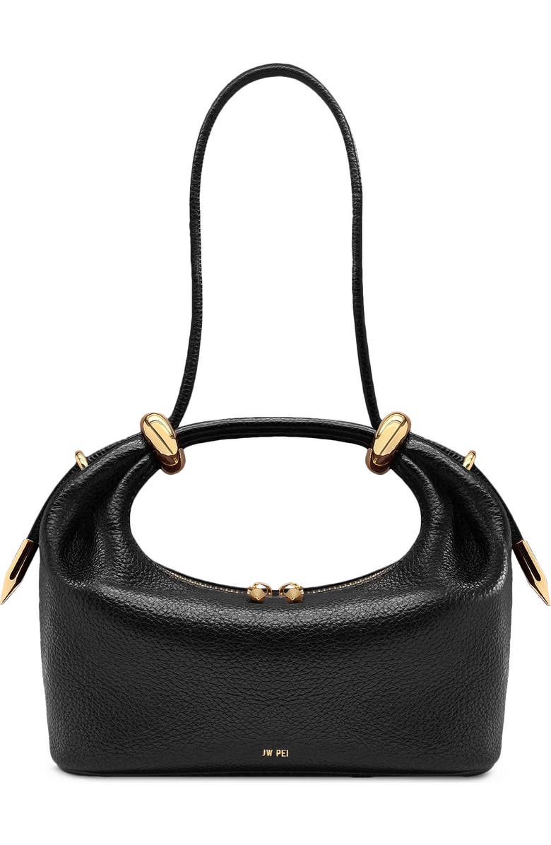 JW PEI Ellie Metal Ring Clutch, Alternate, color, Black