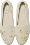 VIVAIA Audrey Round-Toe Embroidered Loafers