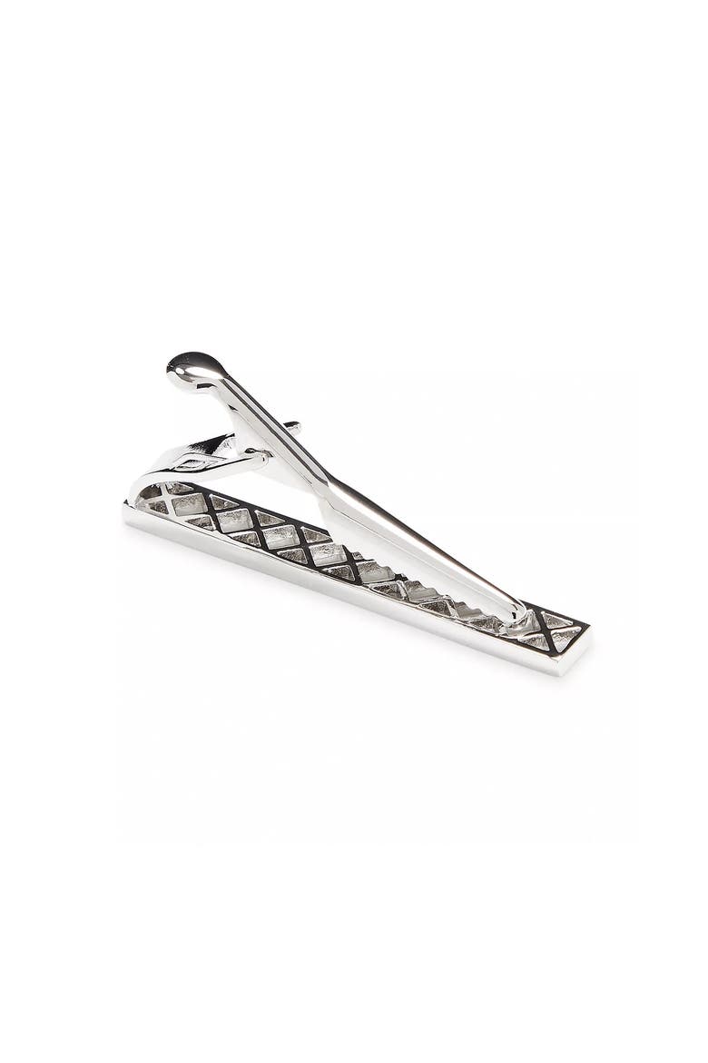 Laser Cut Lattice Tie Bar, Alternate, color, Silver