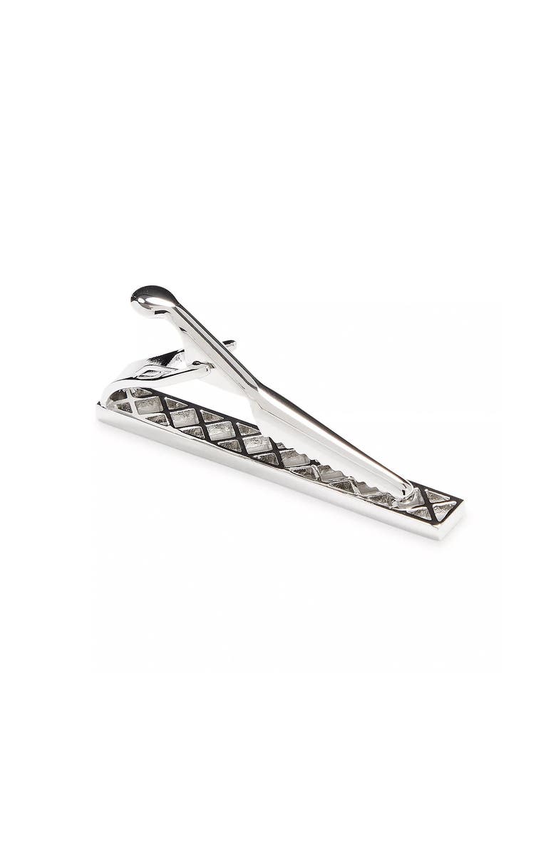 Link Up Laser Cut Lattice Tie Bar, Alternate, color, Silver