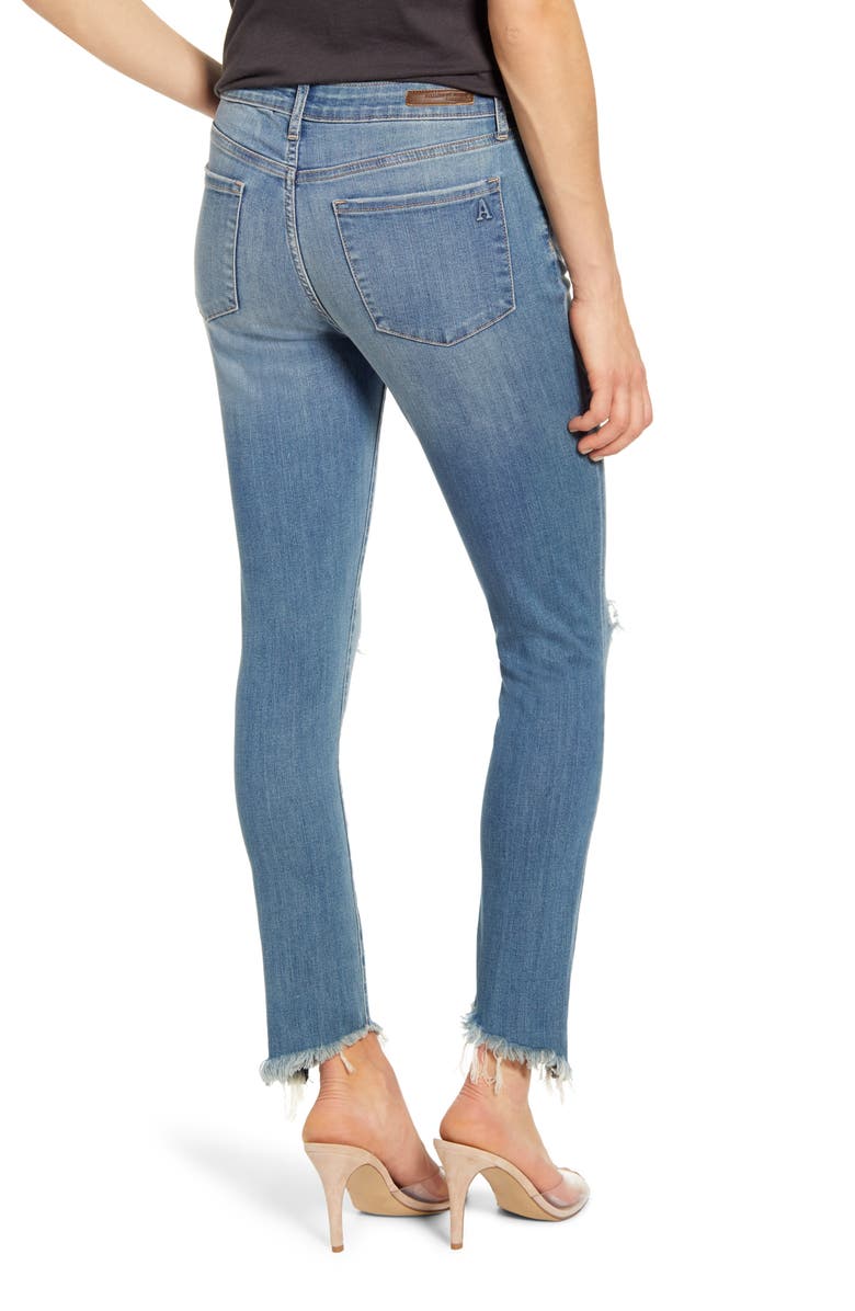 Articles of Society Suzy Ripped Fray Hem Ankle Skinny Jeans, Alternate, color, 