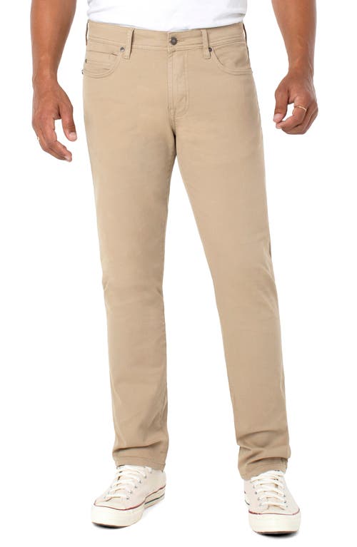 Liverpool Kingston Modern Straight Leg Twill Pants in Khaki 