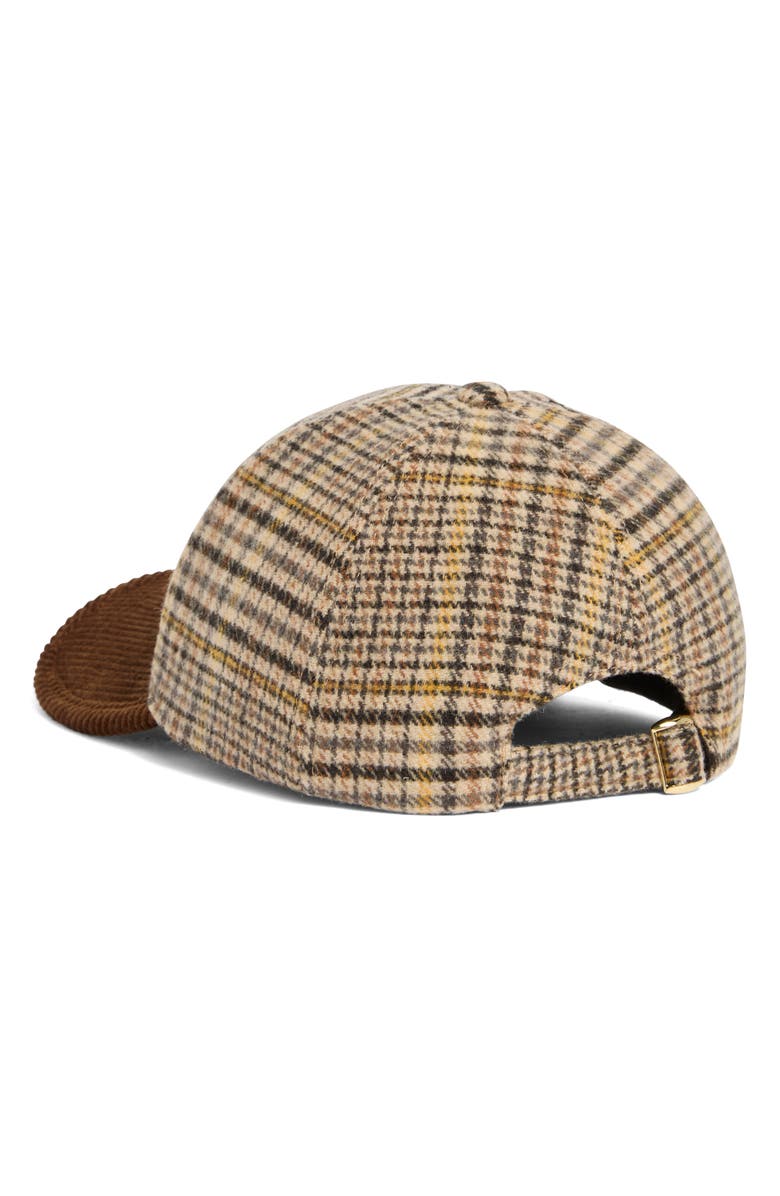 BCBG Plaid & Corduroy Baseball Cap, Alternate, color, Brown