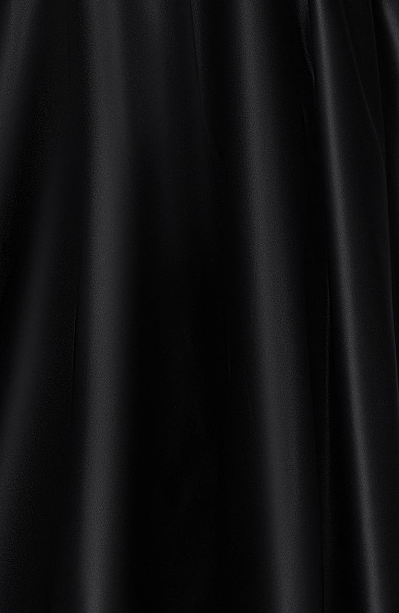 Blondie Nites Notch Neck Satin Ballgown, Alternate, color, Black
