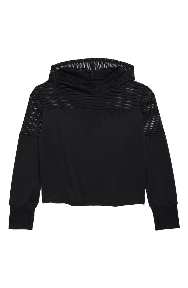 Zella Girl Mix it Up Hooded Tee, Main, color, 