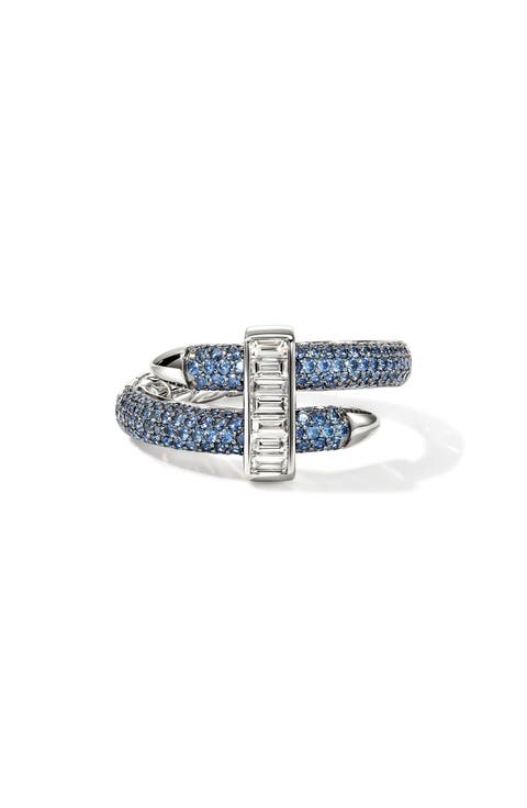 Artisan Series 18k White Gold Diamond & Sapphire Spear Ring