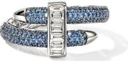 John Hardy Artisan Series 18k White Gold Diamond & Sapphire Spear Ring
