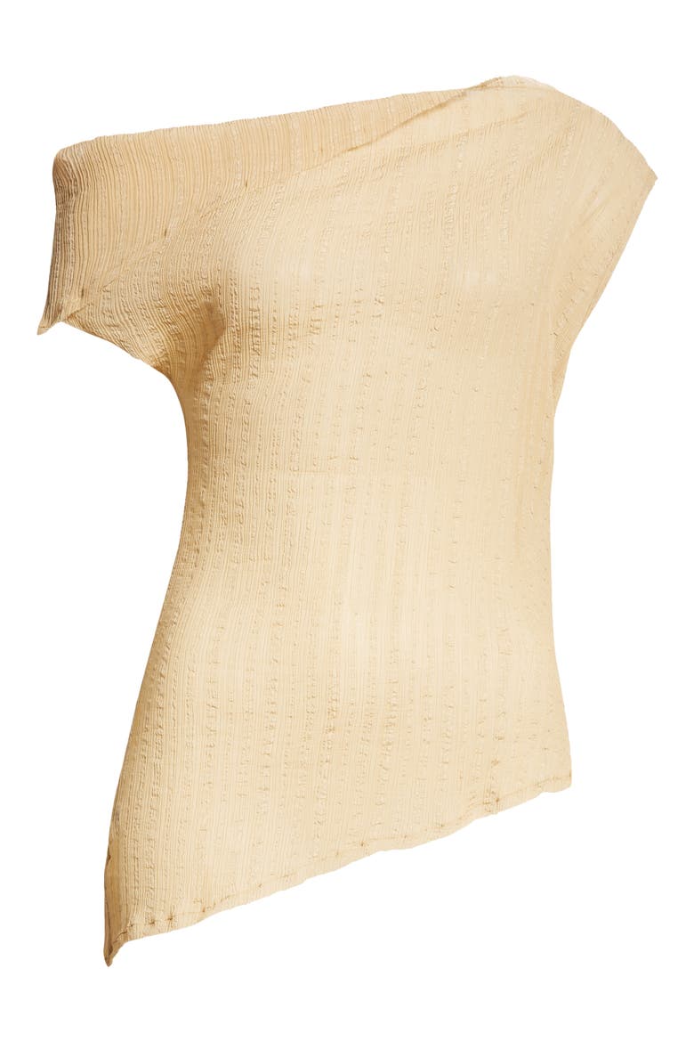 Susan Asymmetric One-Shoulder Sheer Top (Nordstrom Exclusive), Alternate, color, ECRU