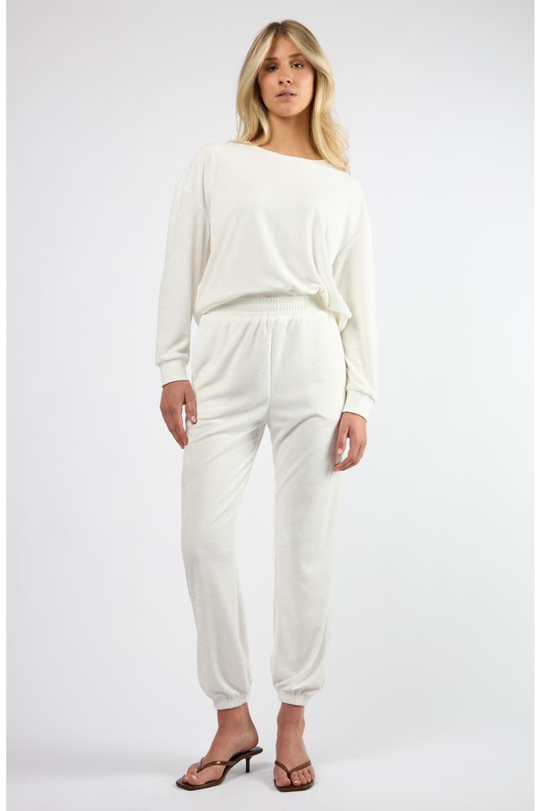 Terry Cloth Sweatshirt, Alternate, color, WHITE