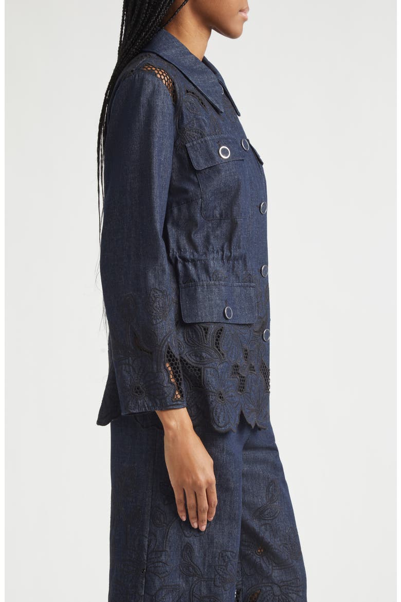 Kiki Embroidered Chambray Jacket, Alternate, color, INDIGO RINSE