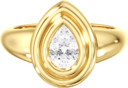 Everlee Double Bezel Pear Pinky Lab Diamond Ring in 14K