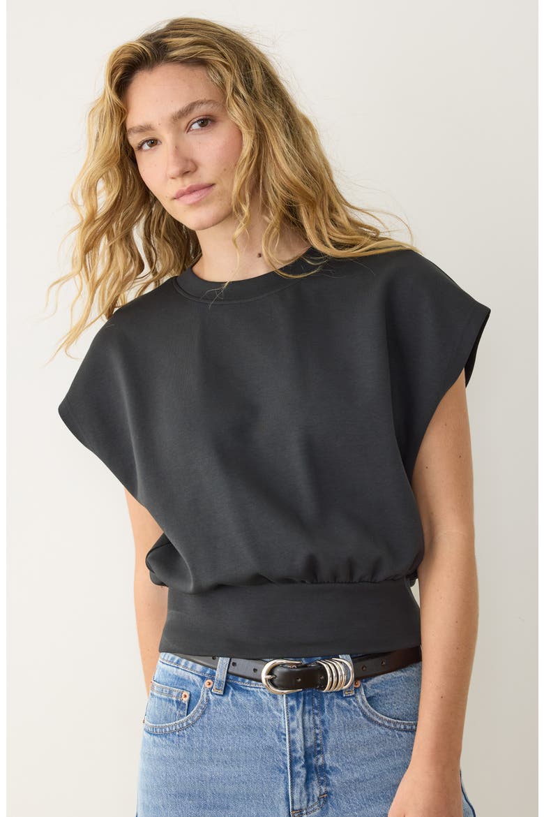 Nova Organic Cotton Blend Bubble Top, Alternate, color, WASHED BLACK