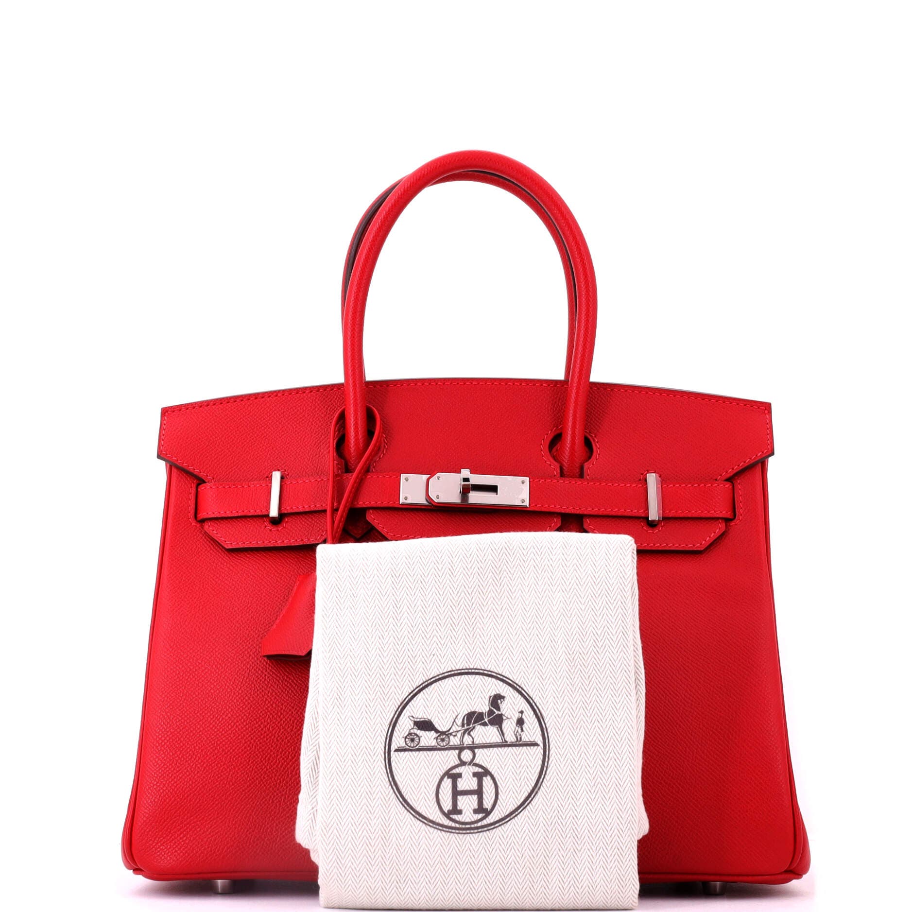 Birkin Handbag Red Epsom with Palladium Hardware 30, Alternate, color, Red