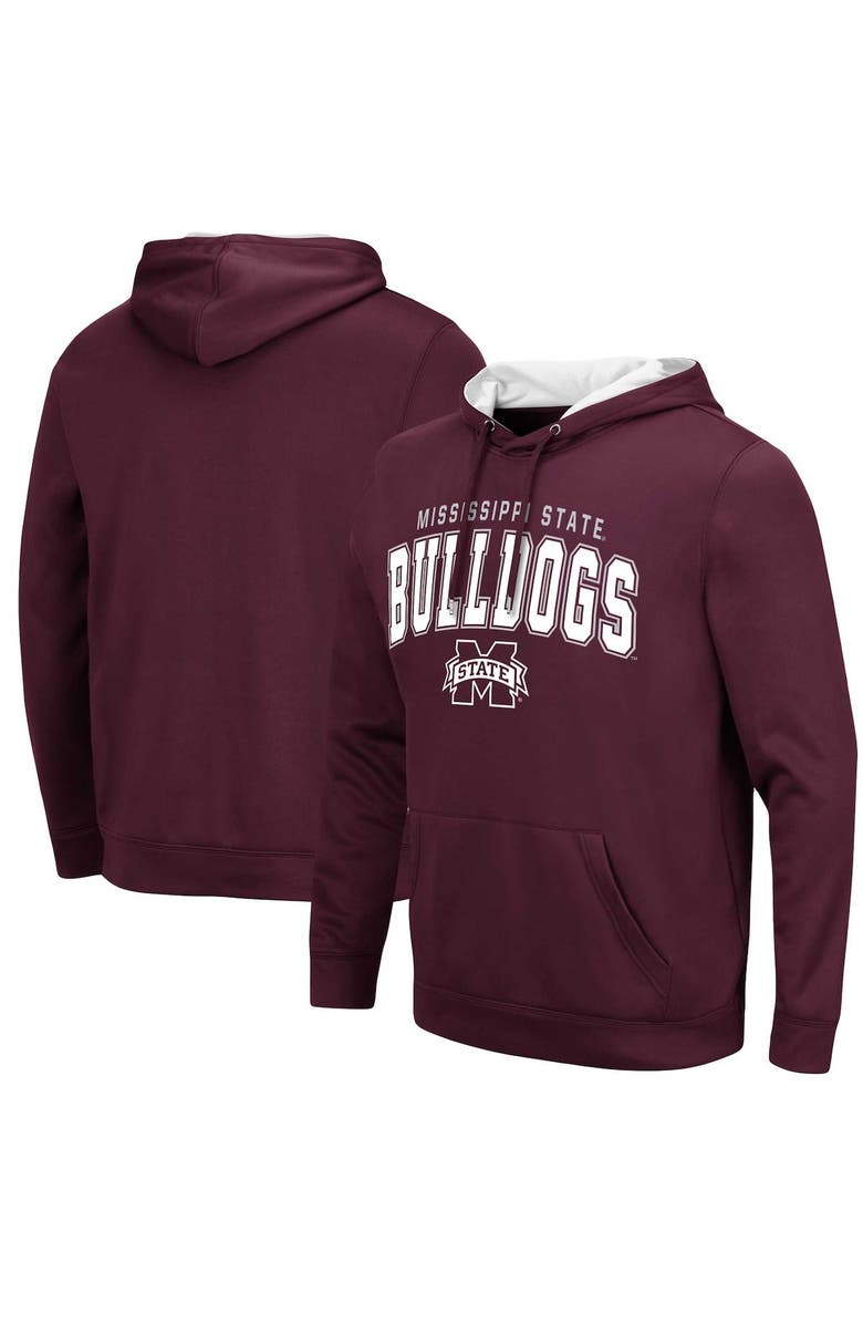 COLOSSEUM Men's Colosseum Maroon Mississippi State Bulldogs Resistance Pullover Hoodie, Main, color, 