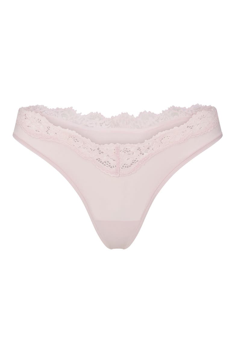 5-Pack Fits Everybody Lace Dipped Thong, Alternate, color, IVORY PEARL BOW MULTI