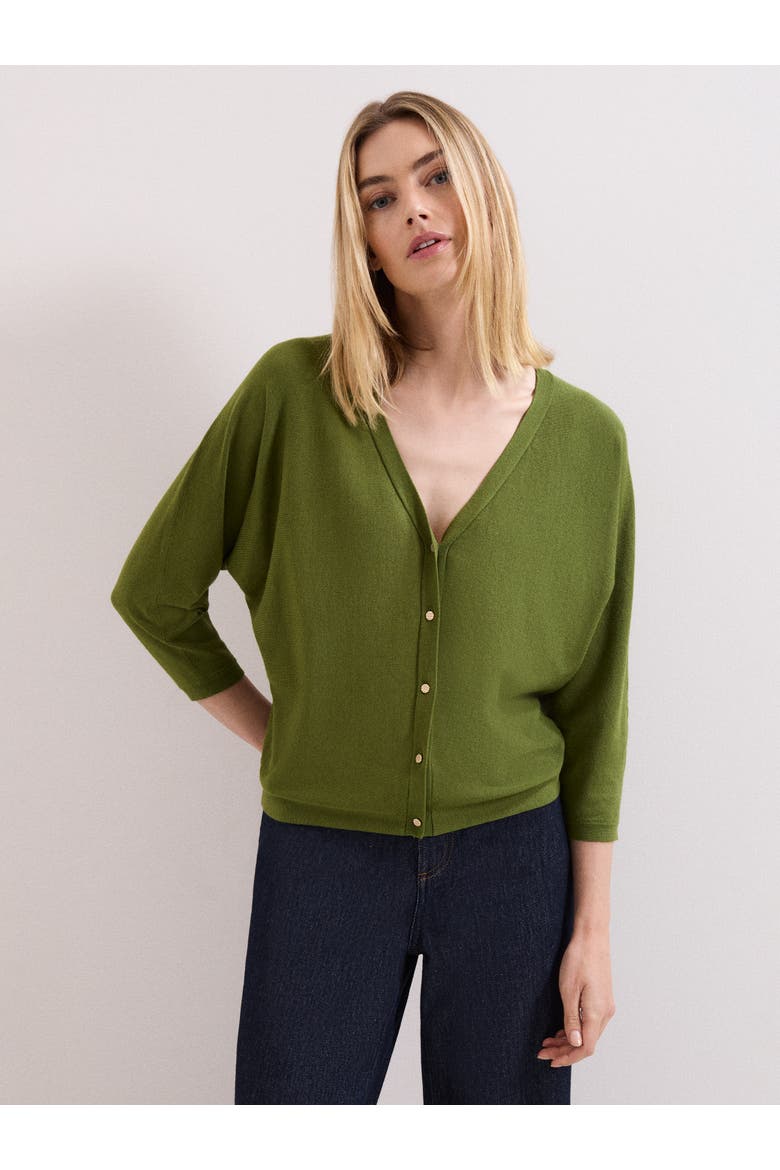 Cristine V-Neck Button-Up Cardigan, Main, color, Green