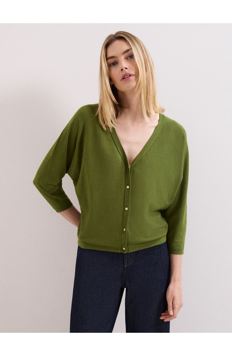 Phase Eight Cristine V-Neck Button-Up Cardigan, Main, color, Green