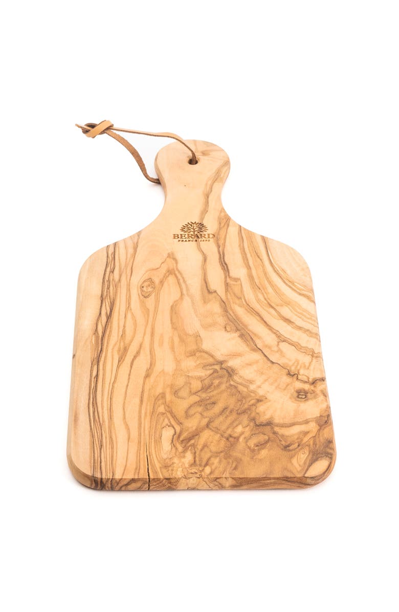 Berard Olivewood Handcrafted 11-Inch Cutting Board with Handle, Alternate, color, Brown