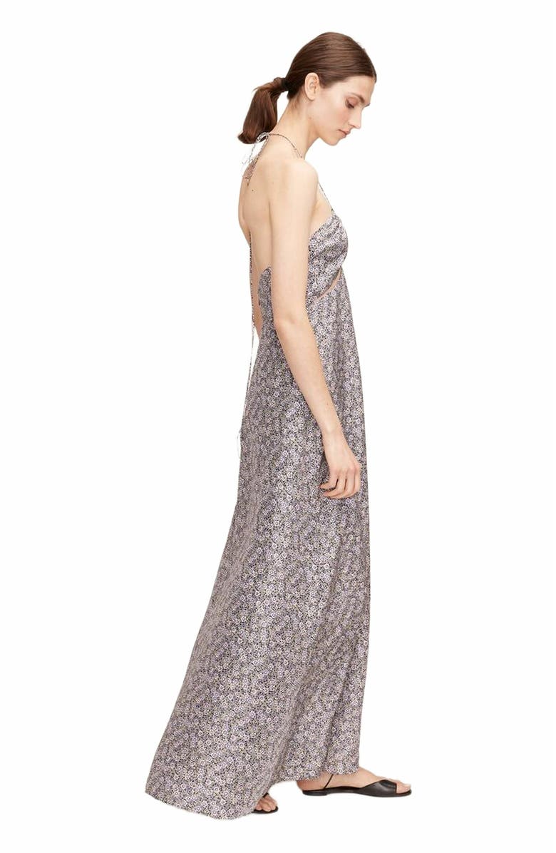 Rebecca Taylor Violet Fleur Silk Halter Dress, Alternate, color, Morning Glory Combo