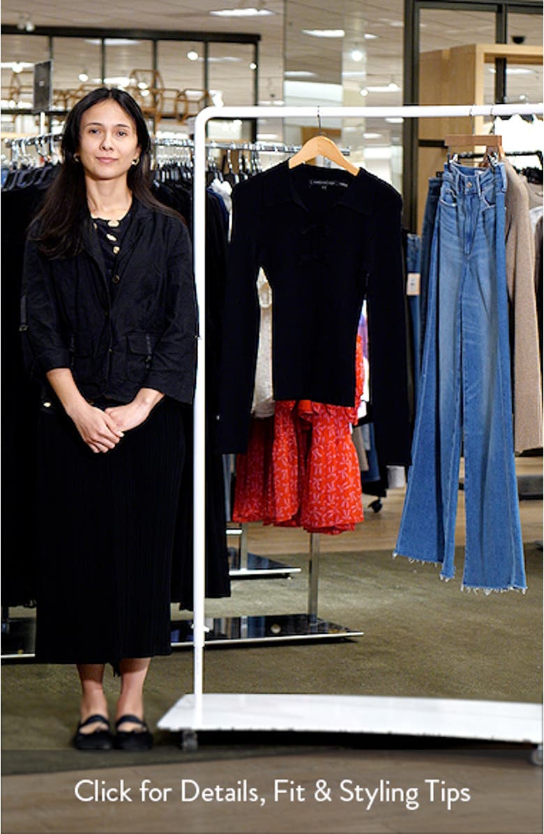 Bow Embellished Long Sleeve Rib Top, sales video thumbnail