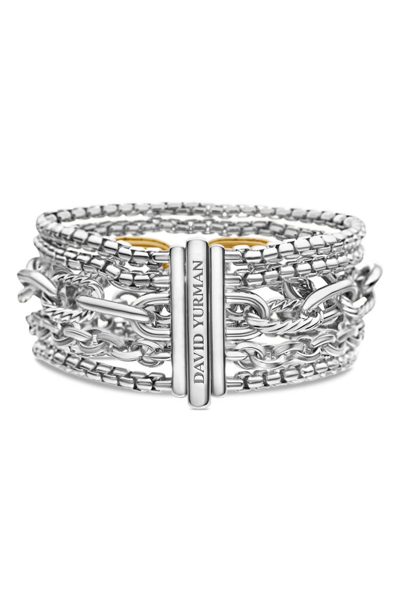 David Yurman Multi-Row Chain Bracelet with 18K Yellow Gold, Alternate, color, 