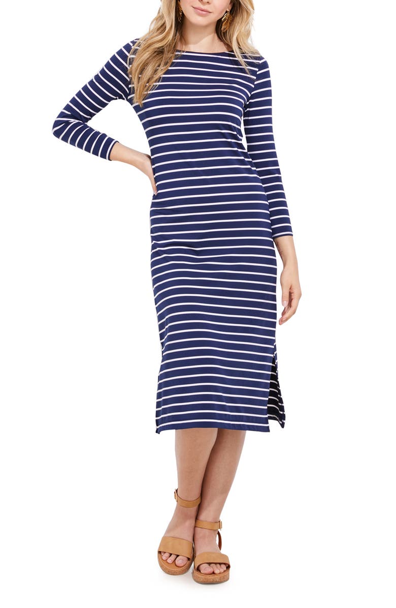 vineyard vines Sankaty Stripe Midi Dress, Main, color, 