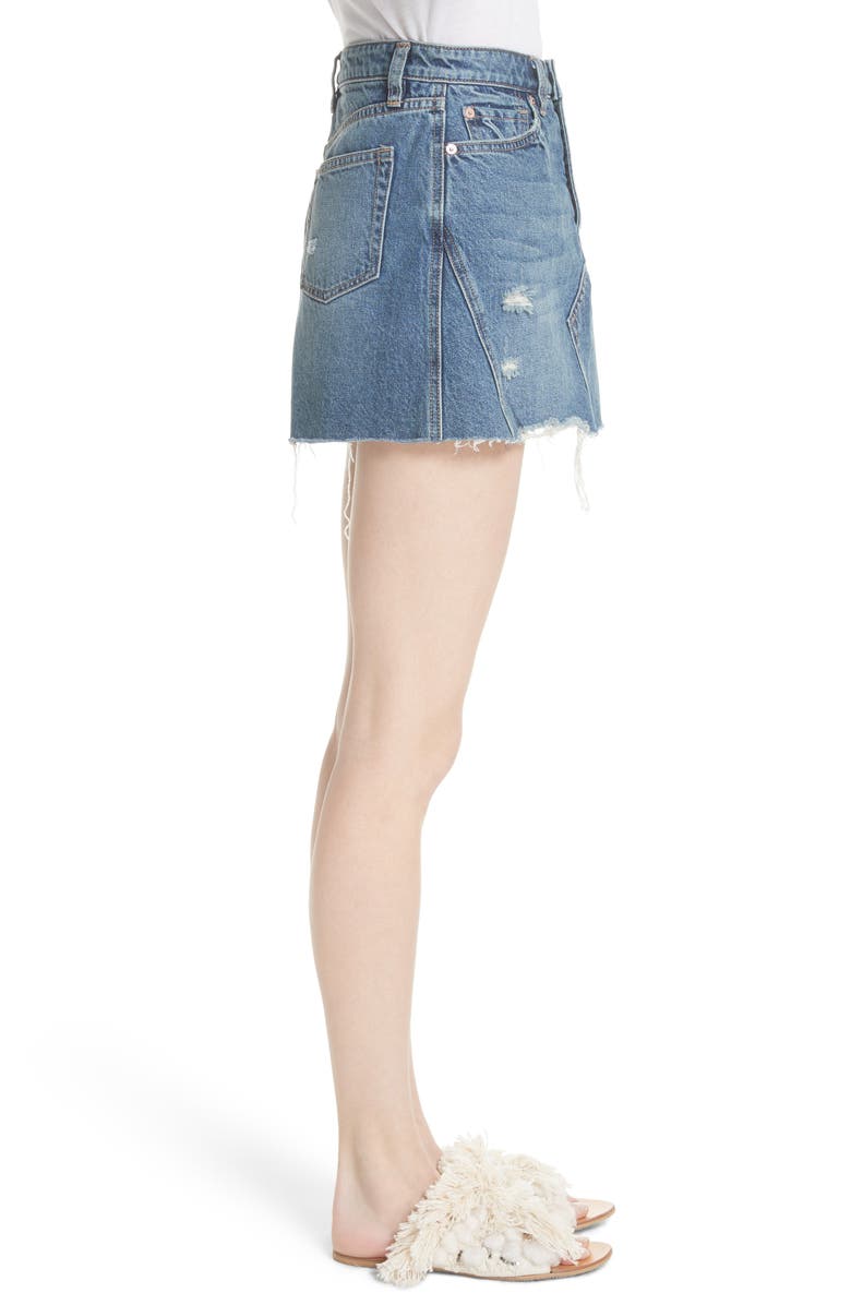 Free People We the Free by Free People A-Line Denim Skirt, Alternate, color, 
