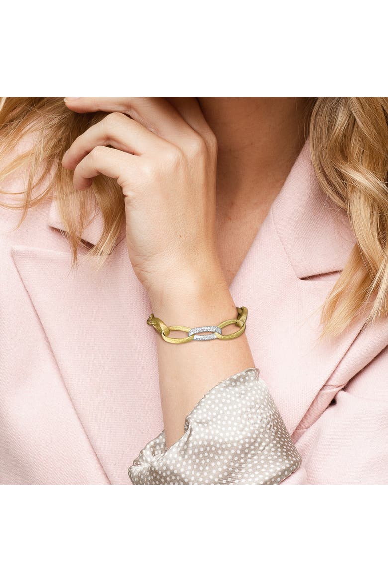 Diamond Link Chain Bracelet 14k Two-Tone, Alternate, color, 14k Gold