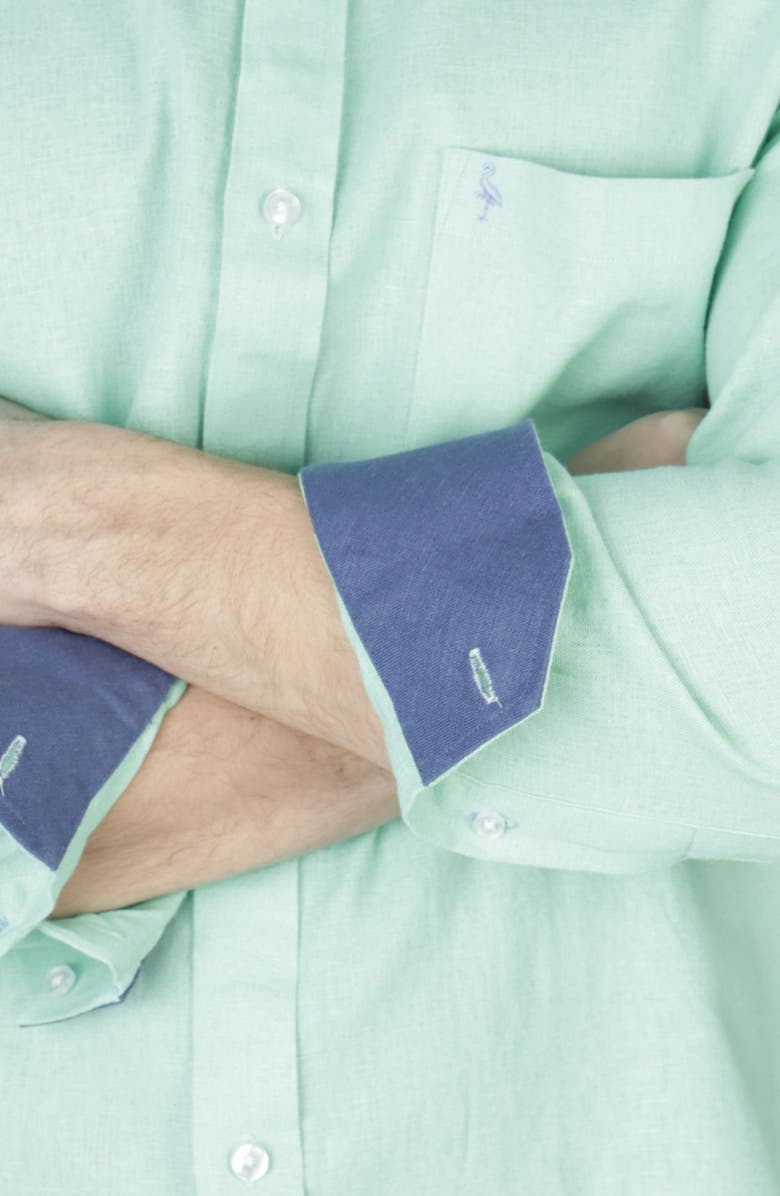 TailorByrd Linen Blend Shirt, Alternate, color, Fresh Mint