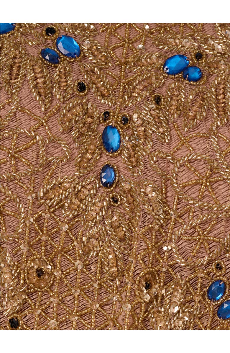 Adrianna Papell Beaded Cold Shoulder Gown, Alternate, color, 