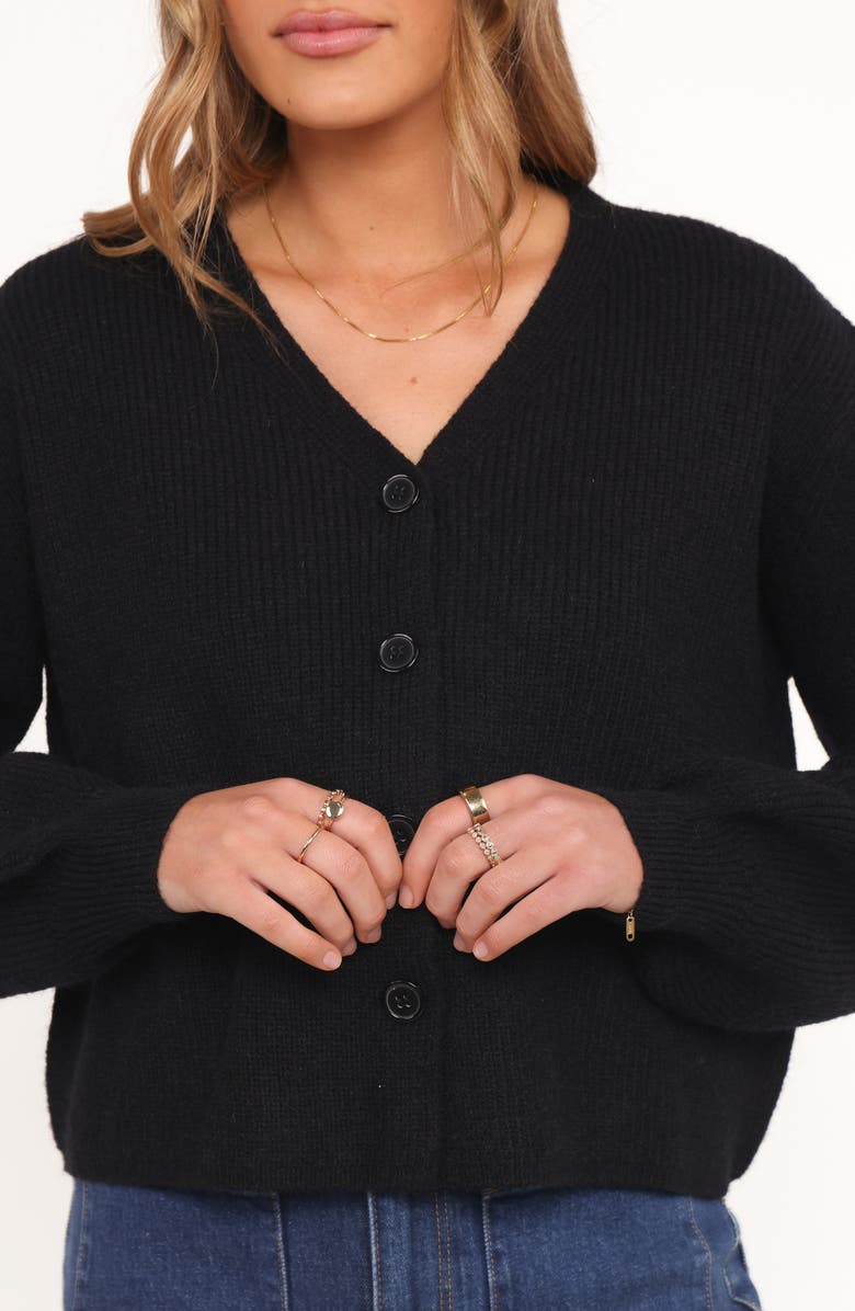 Petal & Pup Sybil V-Neck Cardigan, Alternate, color, Black