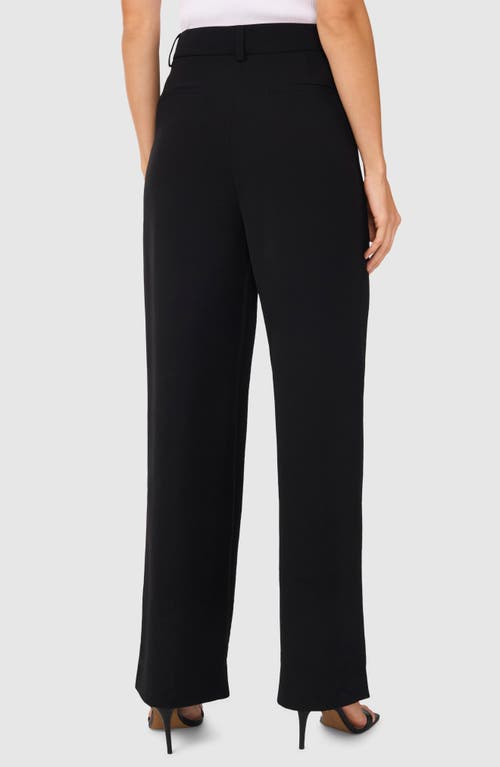 Halogenr Halogen(r) Pleated Straight Leg Pants In Rich Black