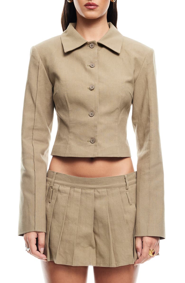 LIONESS Endless Crop Blazer, Main, color, Sage
